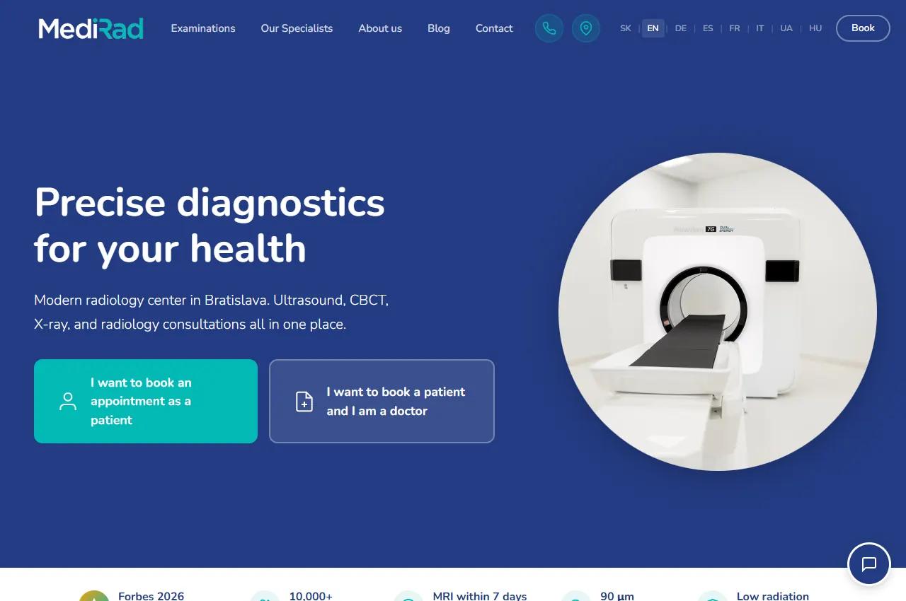 Огляд сторінки проєкту Medirad